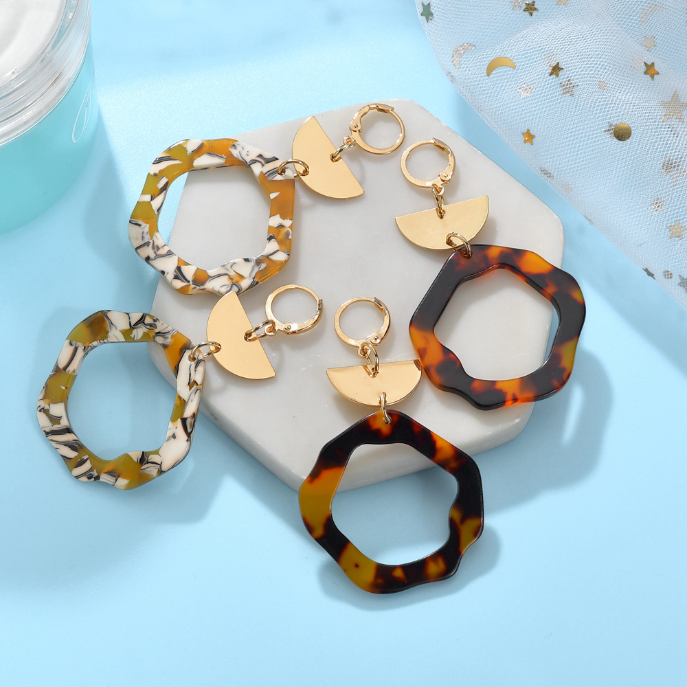 Earrings Classification Fashion Semi-circular Irregular Round Hollow Earrings