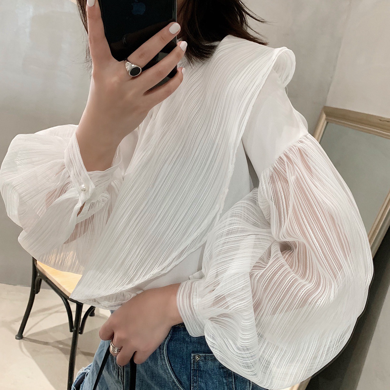Hollow Mesh Fairy Shirt Image 2