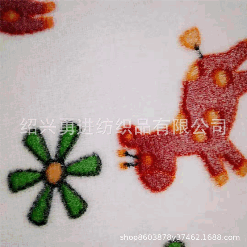 双面法兰绒胶印 珊瑚绒 印花法兰绒童装家居服睡袍面料 绒布面料