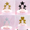 Cake decorative pentagonal star love material packages, cake decorative plug -in parties party baking dessert table insert flag