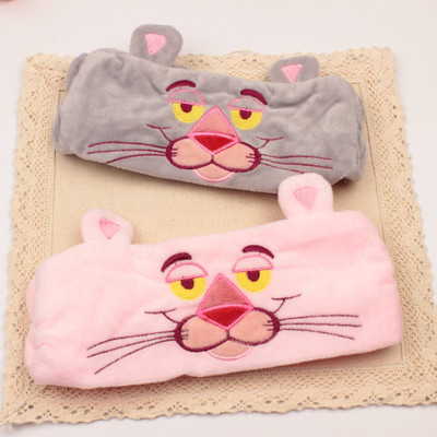 韩国发饰刺绣宽边束发带可爱粉红豹洗脸发带发箍运动头带