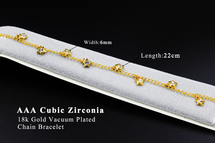 Fashion Geometric Stainless Steel Inlay Zircon Womenu0027S Anklet 1 Piece