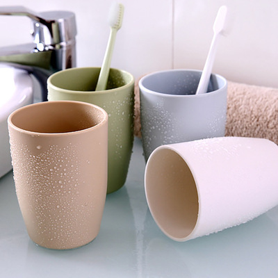 Plain colour Green plastic lovers Brushing Cup Wash and rinse glass thickening circular Cups Water cup Factory wholesale