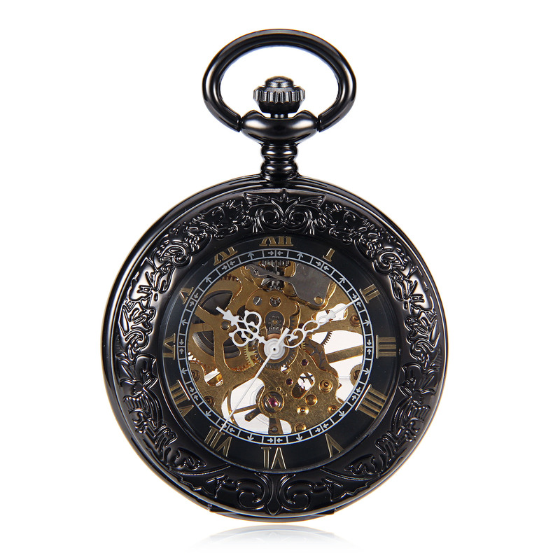Fashionable Tungsten Steel Mechanical Pocket Watch Men's Pocket Watch Fashionable Personalized Style Old-fashioned Student Women's Coil Mechanical Pocket Watch