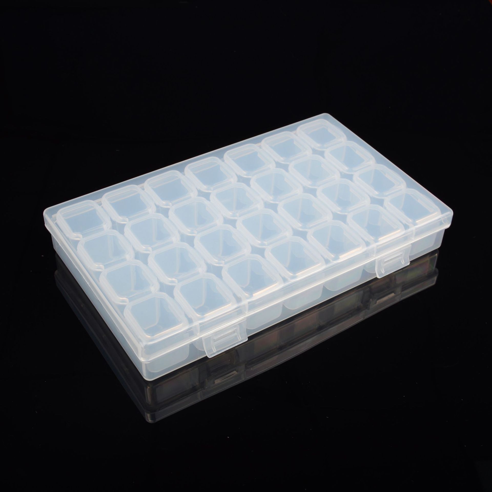 小饰品盒可拆分单开翻盖迷你收纳盒28格收纳盒材料珠子收纳盒