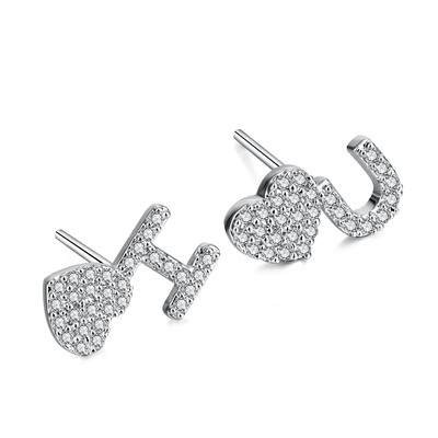 2019 Hot selling love form and letter Ear Studs Korean Edition Simplicity personality lovers Earrings wish Selling jewelry