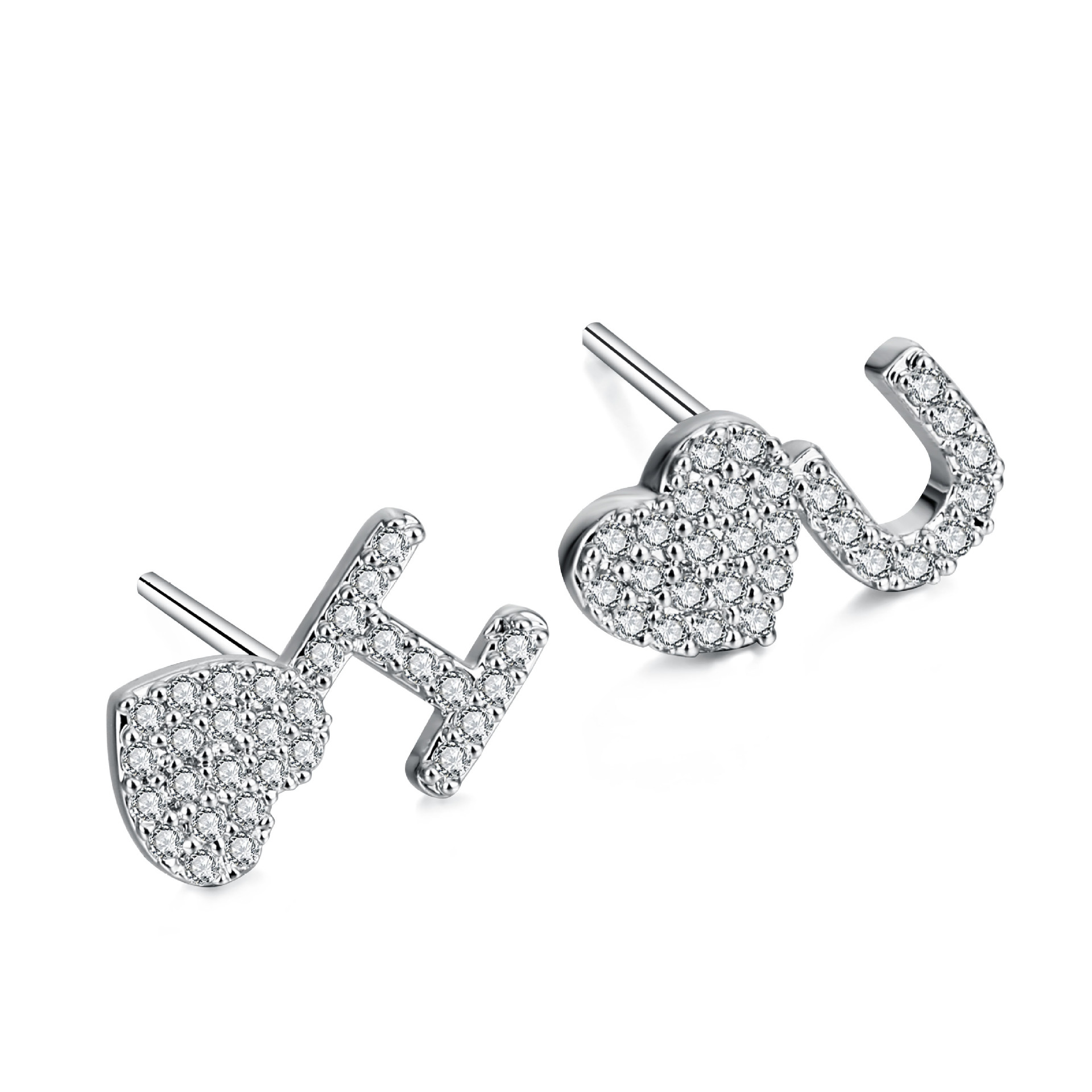 2019 Hot selling love form and letter Ear Studs Korean Edition Simplicity personality lovers Earrings wish Selling jewelry