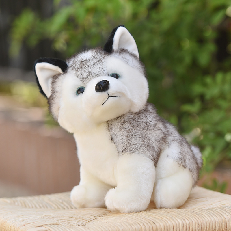 Regalo de Cumpleaños niños Husky muñeca simulación cachorro muñeca mentira perro ragdoll peluche juguete Niña