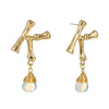 Organic earrings with letters, accessory from pearl, English letters, wholesale