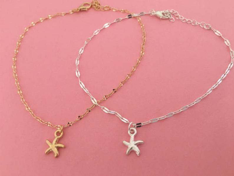 Simple Starfish Pendant Anklet Fashion Alloy Starfish Anklet display picture 5