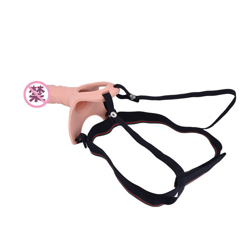 Silicone penis hollow wearable leather pants pull-up pants men's masturbation device sex toys manufacturer wholesale