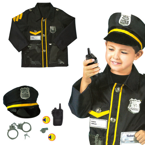 Factory direct sales Children's police uniforms Halloween costumes Festival costumes Children's role-play props