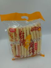 明佳320g台灣風味米餅 非油炸 香蕉牛奶味夾心/蛋黃味夾心 批發