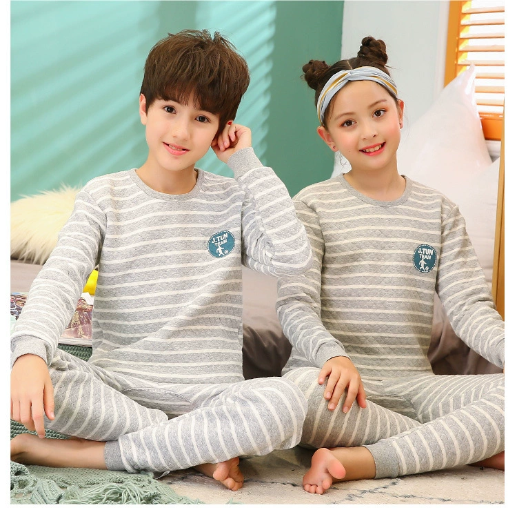 teenage clothes 100-170cm unisex winter thicken pajamas baby warm sleepwear kids pure cotton botton pyjamas sets child clothes cotton baby nightgown