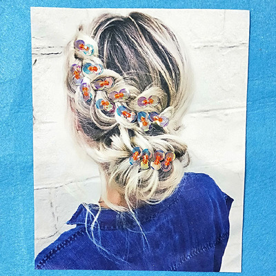 直供现货服装辅料烫画贴手工订珠数码印花图案T恤衫布帖定做加工|ms