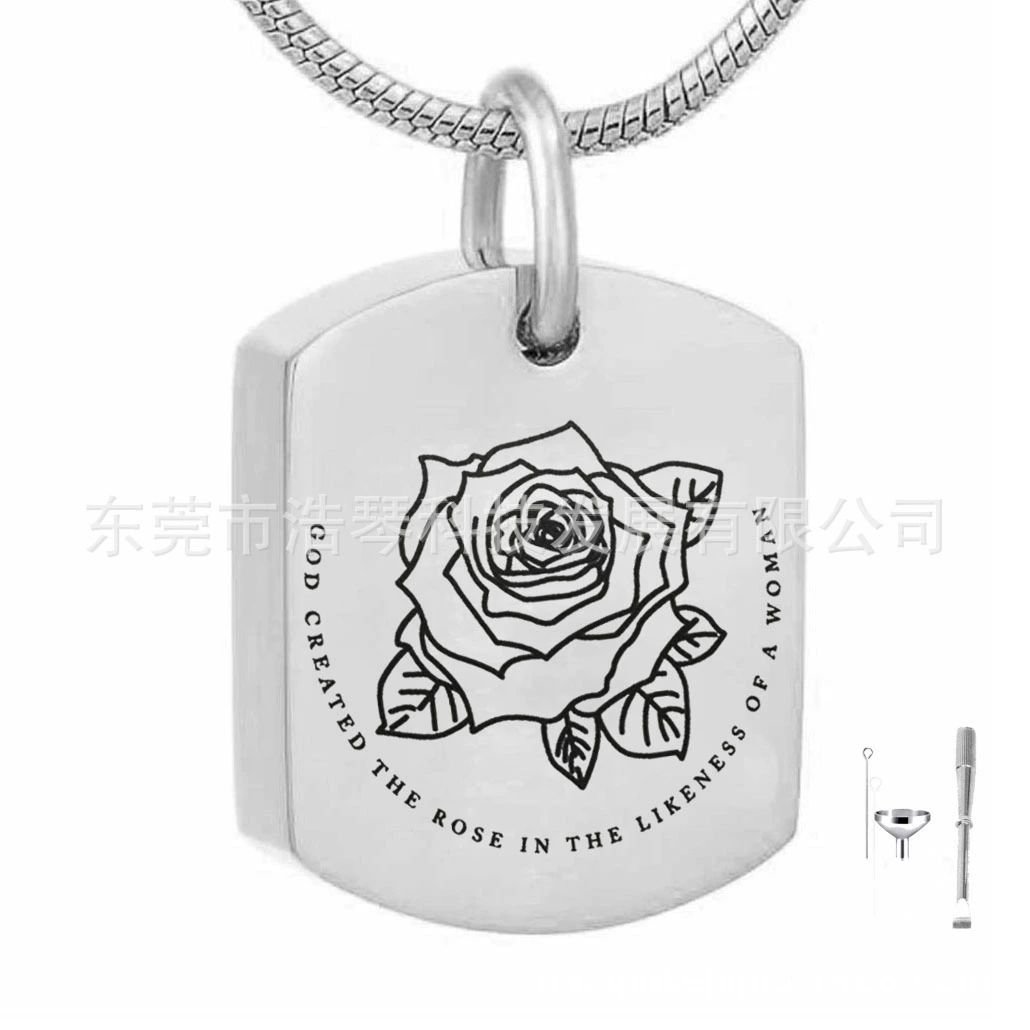 Трансграничные Горячие памятные ПЭТ пепел ожерелье персонализированные круглые розы шкатулка Кулон Мода флакон духов