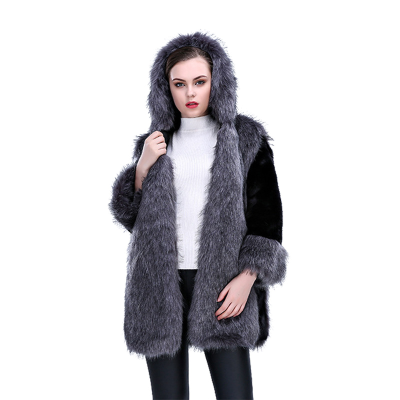 Damesmodejas Luxe lange nertsjas met capuchon_voghion.com