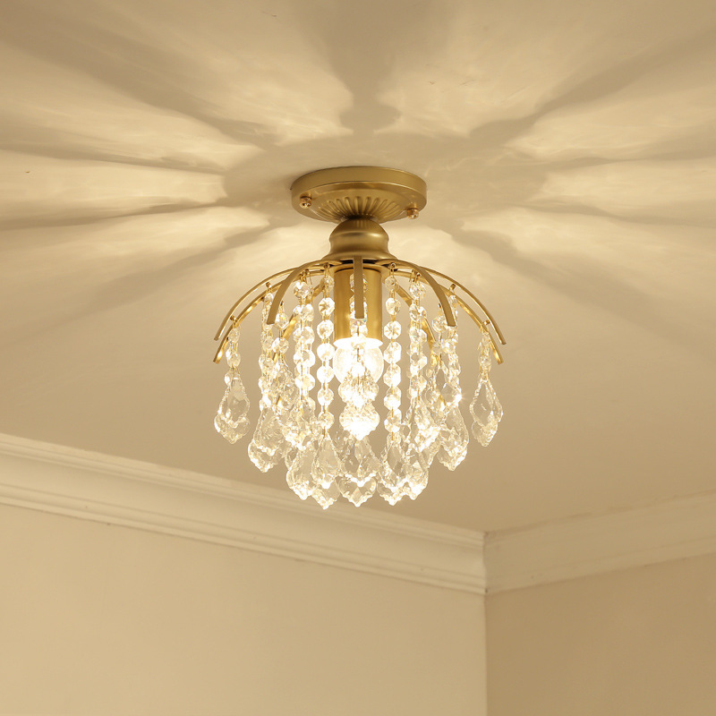 过道灯吸顶灯美式阳台入户走廊玄关楼梯衣帽间灯门厅欧式水晶吊灯