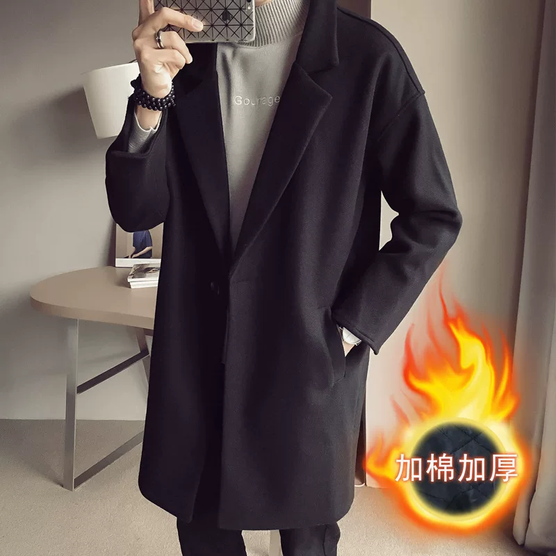 Деми-сезонное длинное trench coat, цветное шерстяное пальто, 2019 год, оверсайз, корейский стиль, плюс размер