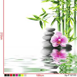 创意浴室客订复合卡通夹棉防水加厚防霉条纹窗帘按斤卖面料布