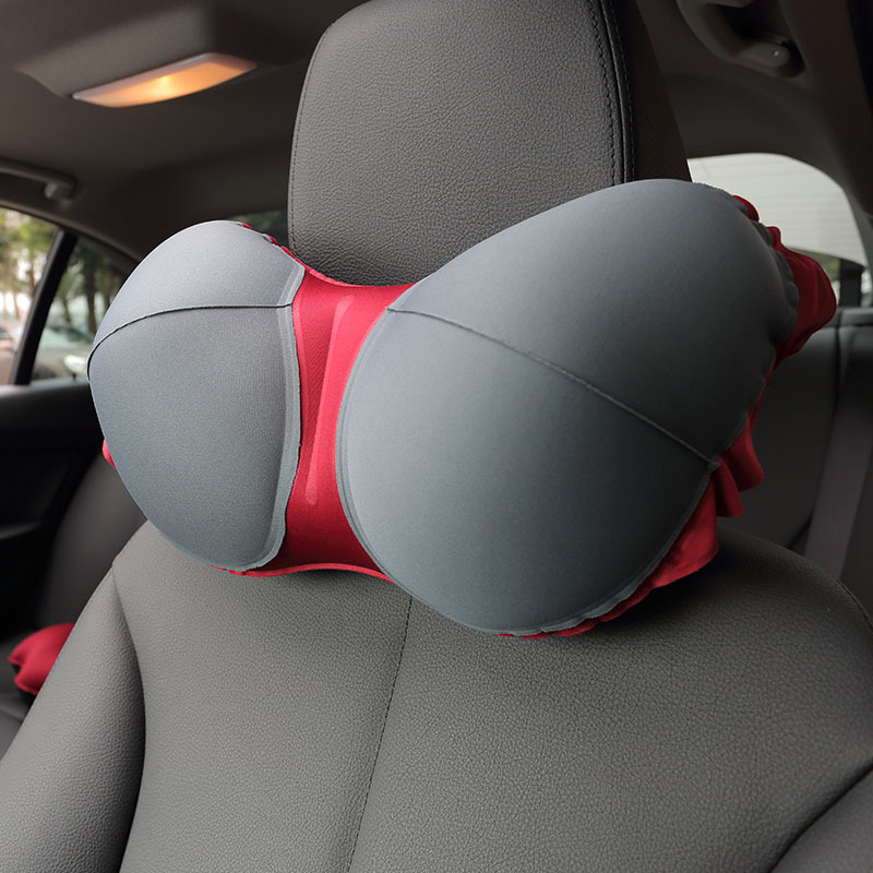 源头厂家TPU贴合布充气汽车颈枕头B型嘴吹快速便捷轻便枕头|ru