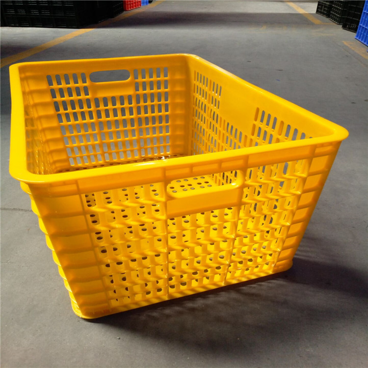 供应加厚网格周转萝 红黄蓝绿塑料菜箩 塑胶水果筐 可烫金