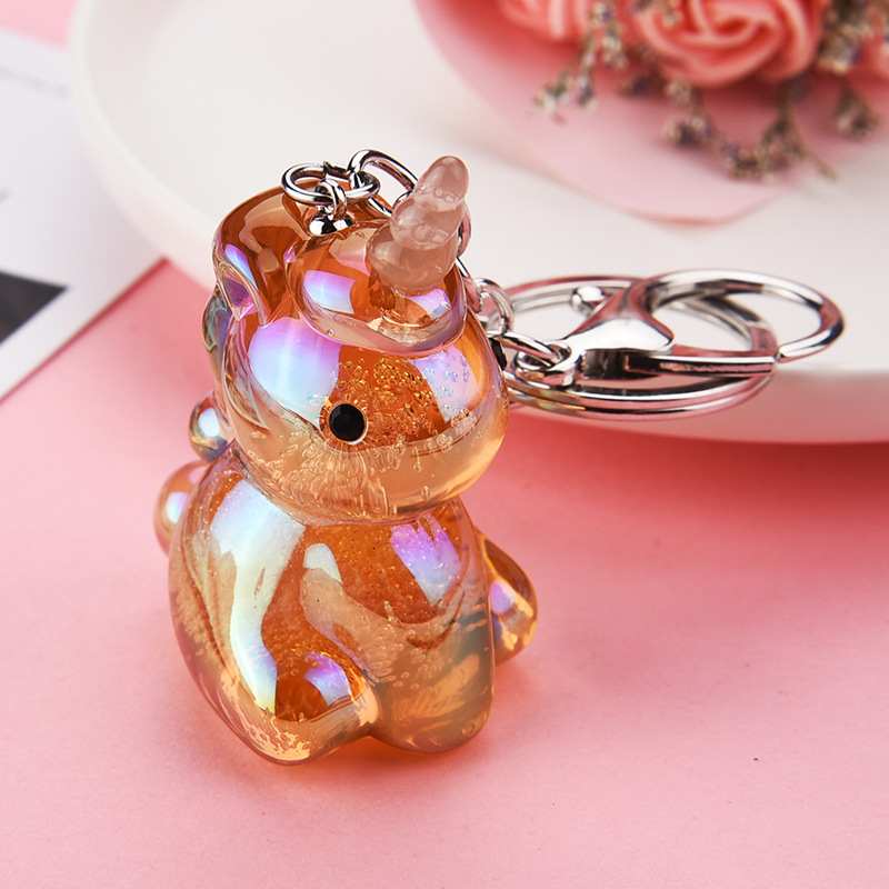 Licorne Clé De Voiture Anneau Creative Cristal Fleur De Glace Des Élèves École Sac Pendentif Petit Cadeau Sac Porte-clés En Gros display picture 2