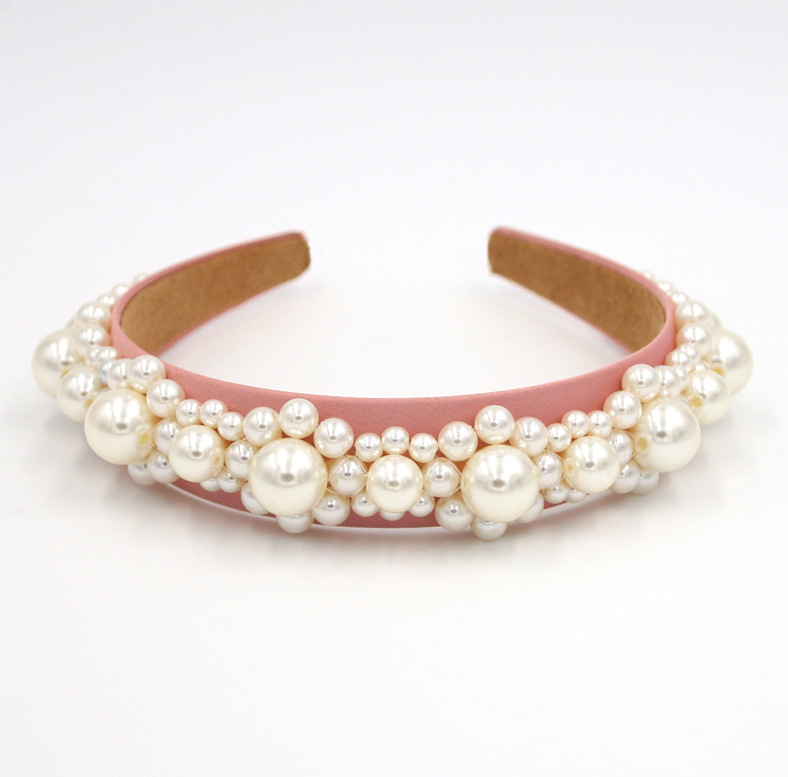 Hot Selling Fashion Headband Woven Big Pearl Headband Wholesale display picture 10