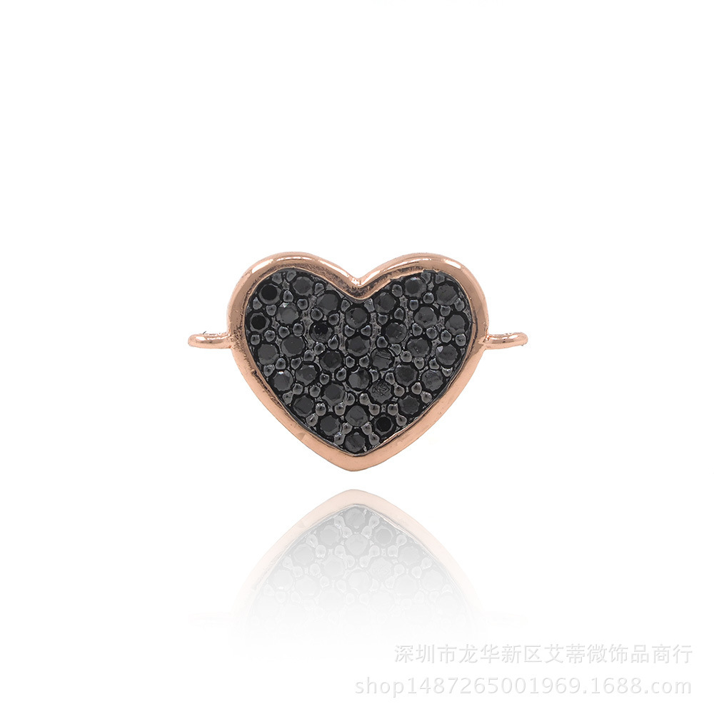 Copper accessory with zircon heart shaped