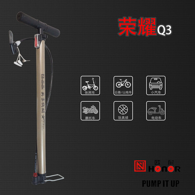 Euna glory Q3 Floor type Cold-rolled Steel pipe Bicycle Inflator Hand high pressure Mountain bike Inflatable tube