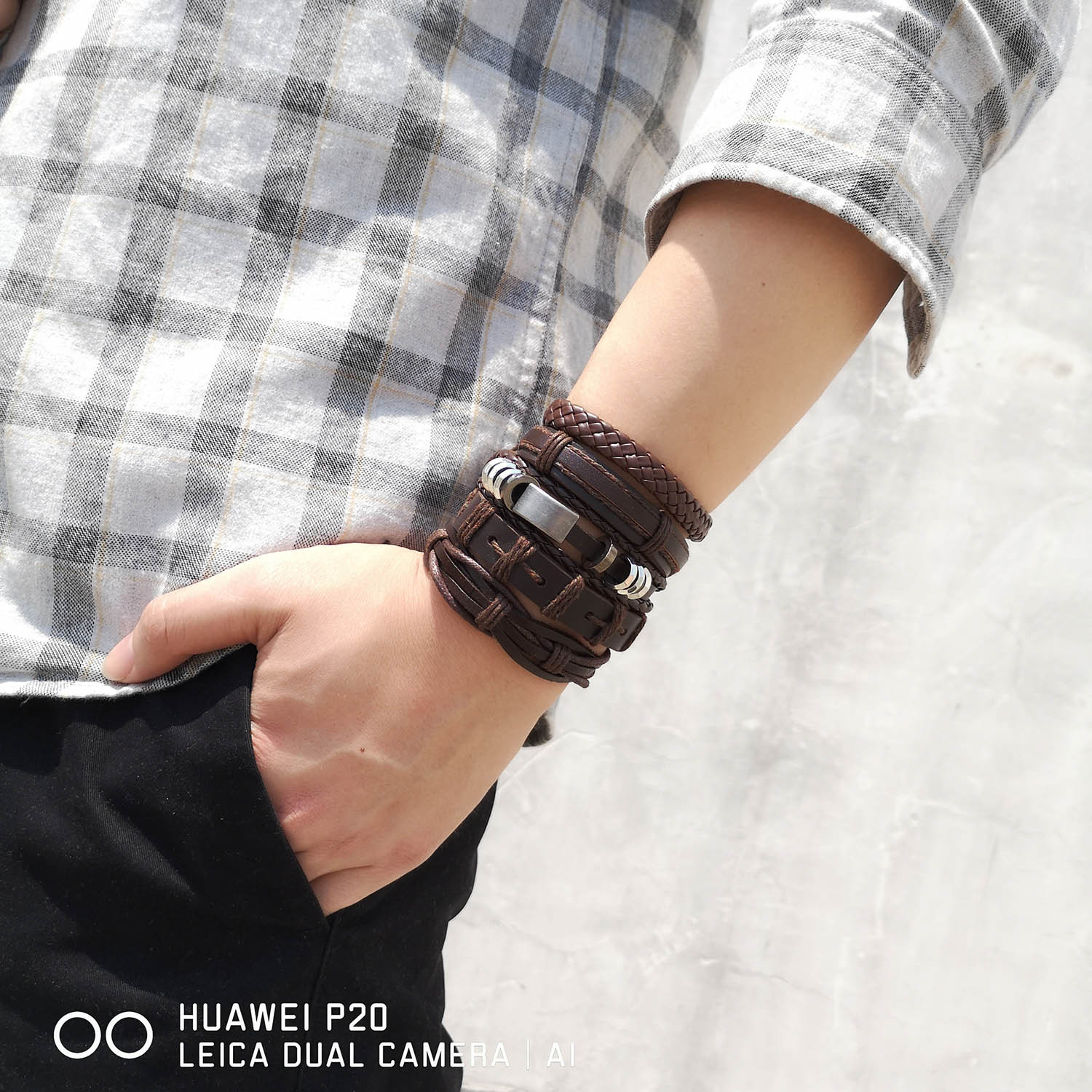 Moda Búho Cuero Sintético Tejido De Punto Hombres Pulsera 1 Pieza display picture 14