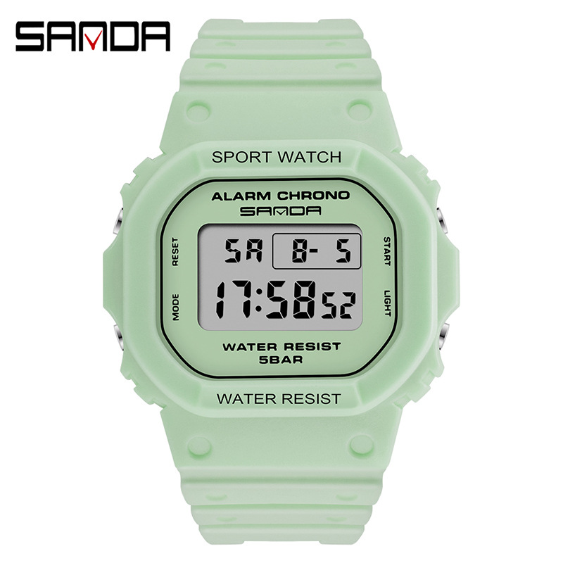 Sanda cross-border 293 square multi-function electronic watch sports watch waterproof luminous wholesale student fashion watch