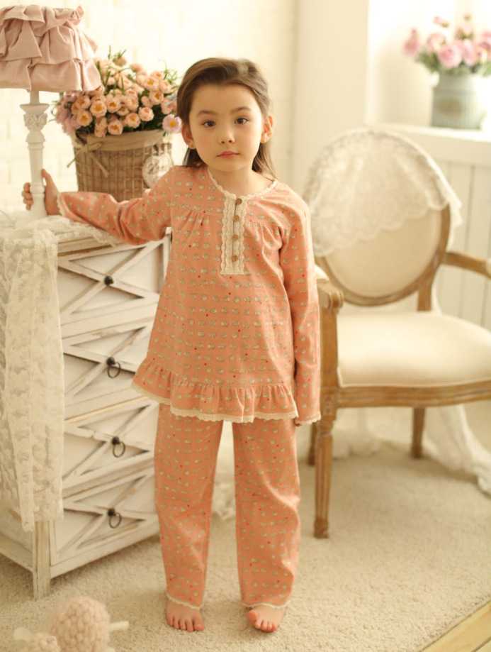 新款長袖長褲套裝男女童裝睡衣 棉質紗布男女童裝睡衣