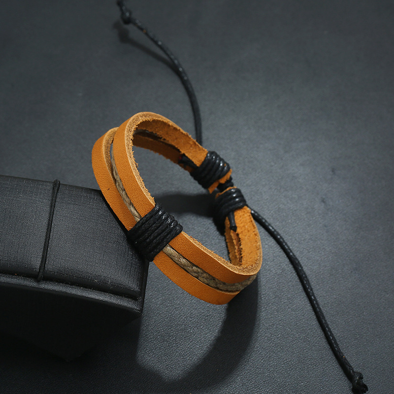 Vintage woven leather bracelet simple men and women jewelry bracelet