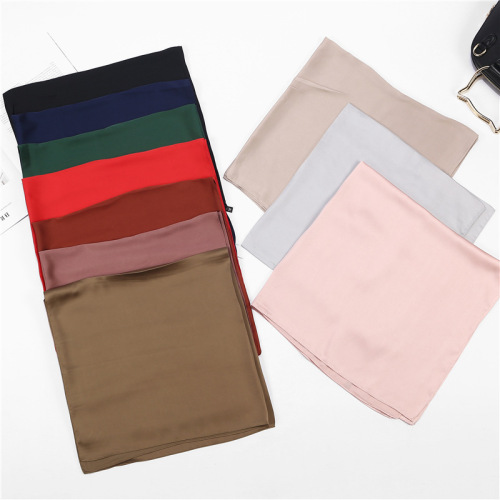 Solid color small square scarf for women retro silk scarf satin imitation silk simple versatile professional scarf spring and autumn FJ178