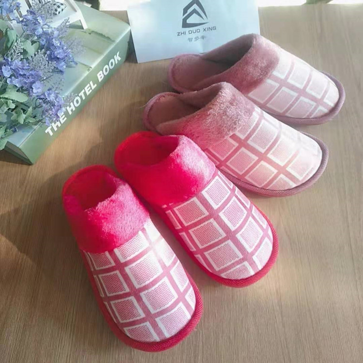 indoor new pattern Autumn and winter Cotton slippers Square Maomao Cotton-padded shoes thickening keep warm Cotton slippers wholesale