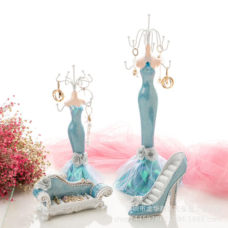 橱窗摆件厂家直销新款现货饰品展示架项链耳环首饰收纳陈列四件套|ms