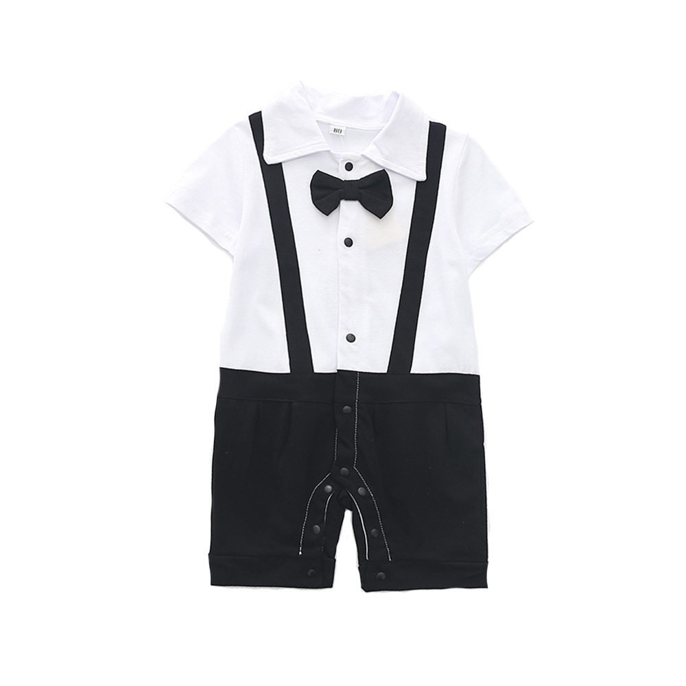 Wholesale children&#39;s clothing 18 Europe and America children Gentleman Open back Romper Climbing clothes Jumpsuit Hot summer models