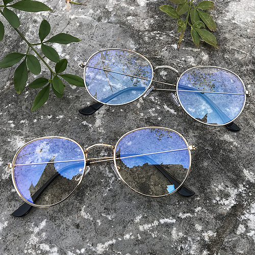 Korean version of trendy and fresh glasses for women, small frame, literary students, myopia glasses frame, oval cute flat glasses frame for men