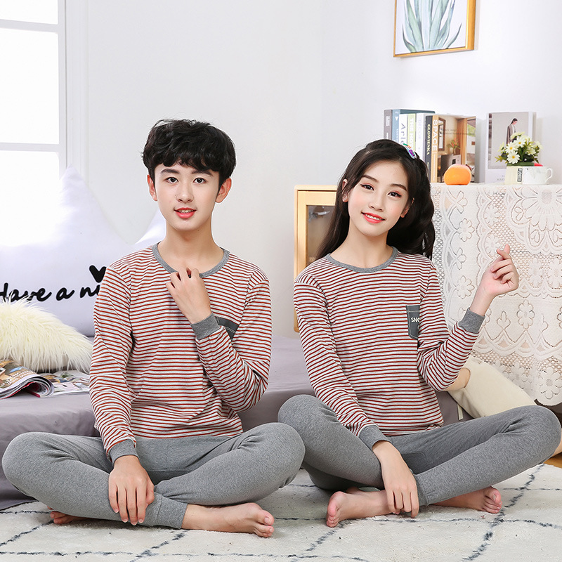 CUHK Thin section Underwear suit Teenagers Versatile Autumn clothes girl Middle and high school student pajamas keep warm wholesale