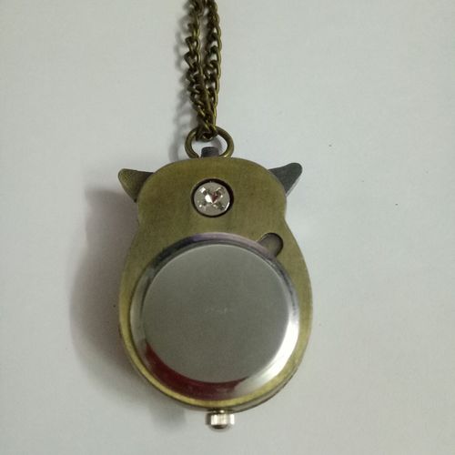 Quartz Cute Small Eagle Pattern Brown Color Memorial Necklace Watch 6106