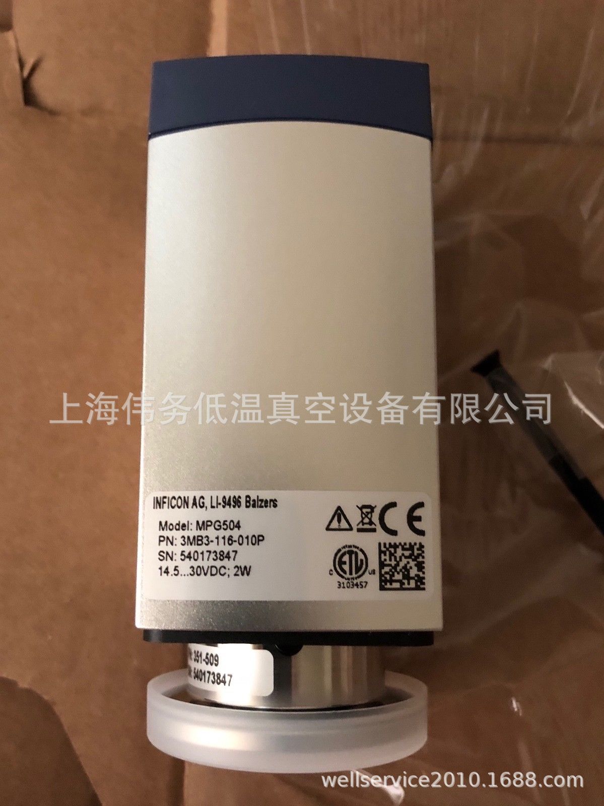INFICON COLD CATHODE PIRANI GAUGE MPG504 KF25 3MB3-116-010P