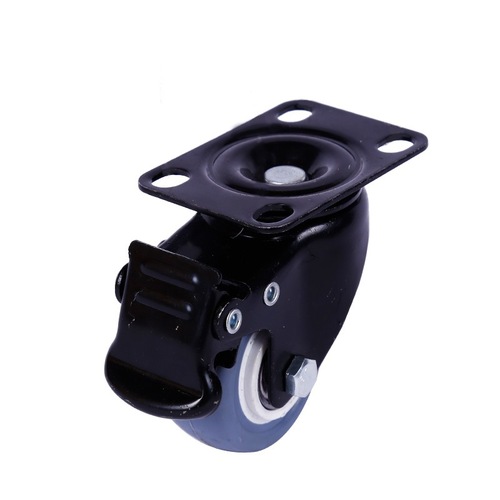 [Manufacturer wholesale] 1.5-inch gold diamond M8 screw brake steering caster polyurethane swivel caster M10 wire