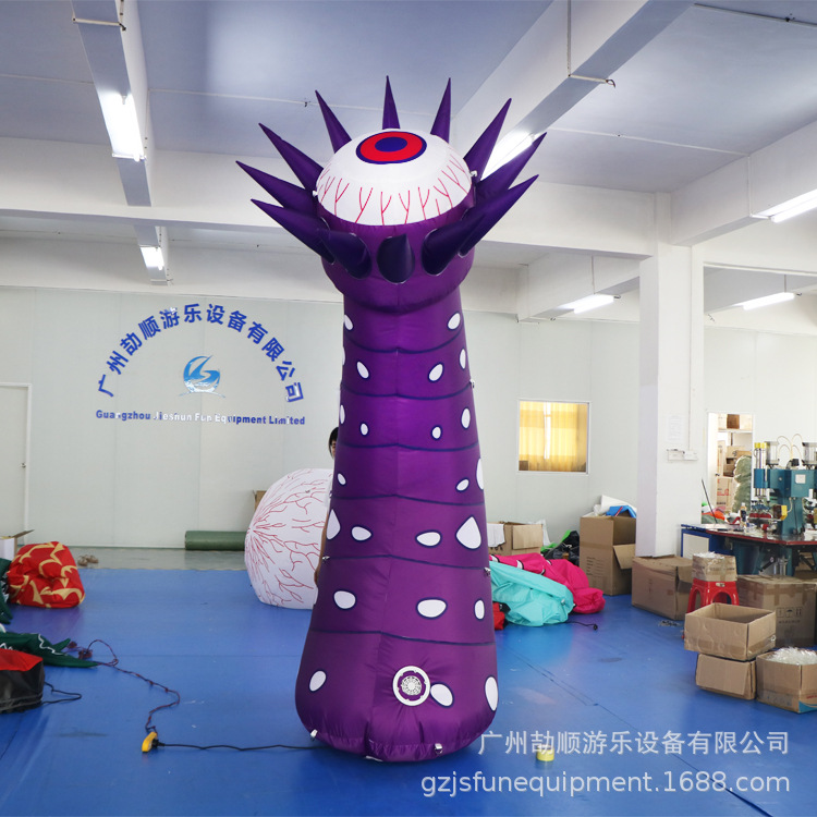 新型充气广告展览灯饰产品眼球花气模万圣节充气式