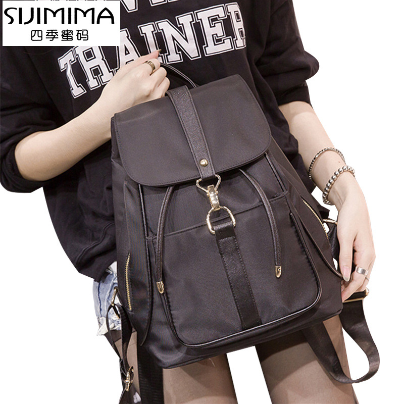 女士双肩包女包包韩版时尚百搭2021新款潮牛津帆布学院风尼龙背包