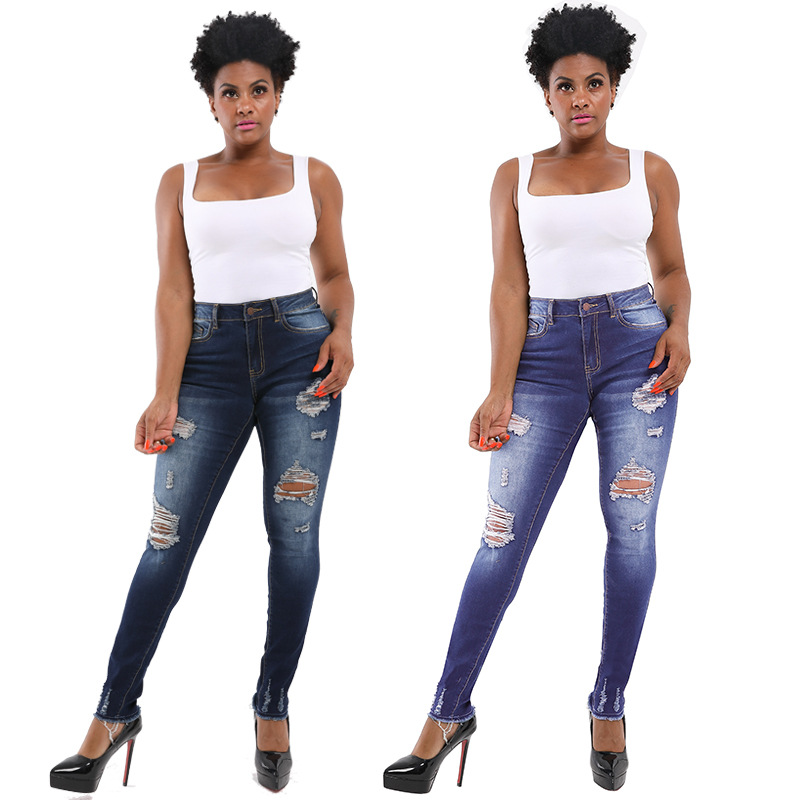 Vaqueros mujer jeans rotos pantalones denim para mujer casual_voghion.com