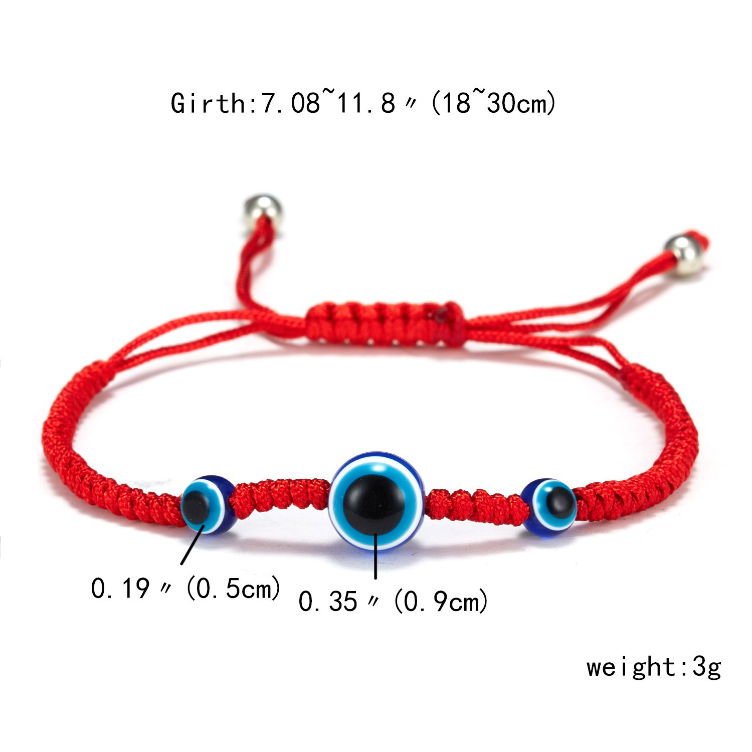 Bracelet De Corde Rouge Yeux Mauvais Yeux Bleus Européens Et Américains En Gros display picture 4