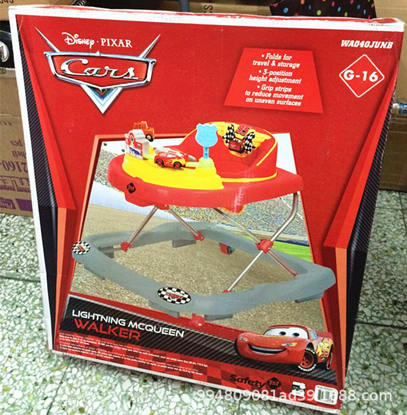 原装正品 汽车总动员闪电麦昆 婴儿学步车 宝宝学走路推车 助力车