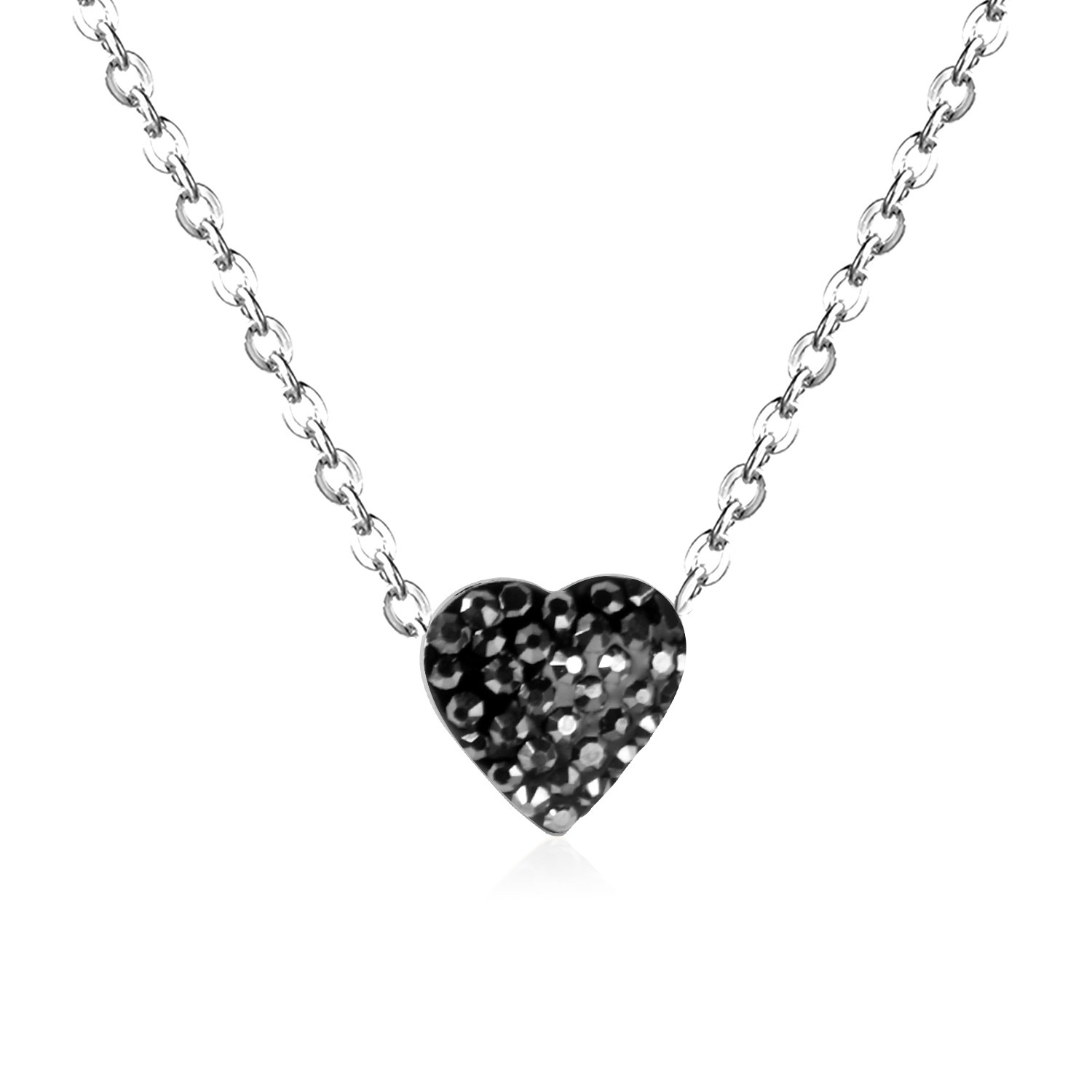 Simple Style Heart Shape Stainless Steel Plating Zircon Pendant Necklace display picture 5