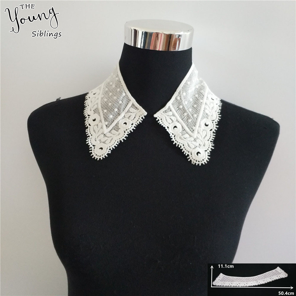 厂家直销牛奶丝批发刺绣蕾丝衣领DlY长款镂空缝纫连衣裙辅料